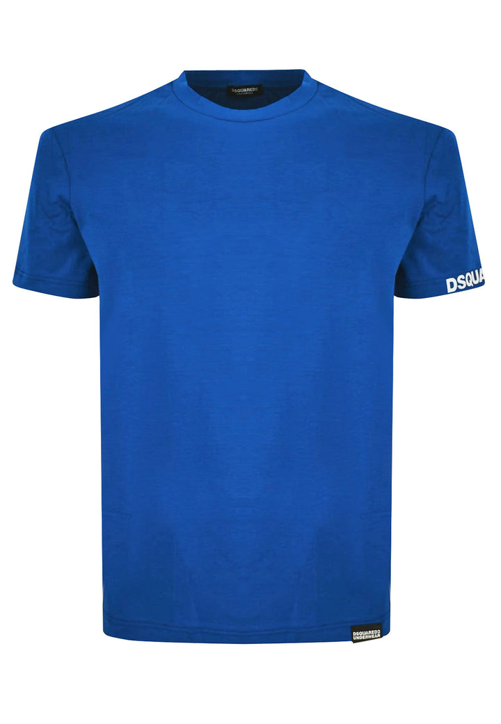 ViaMonte Shop | Dsquared2 t-shirt blu elettrico uomo in cotone elasticizzato