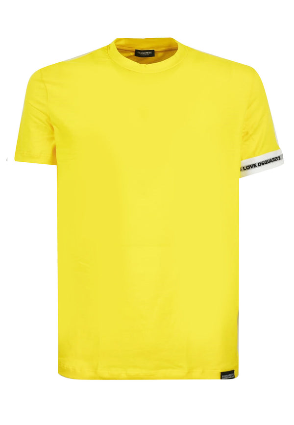 ViaMonte Shop | Dsquared2 t-shirt giallo uomo in cotone elasticizzato