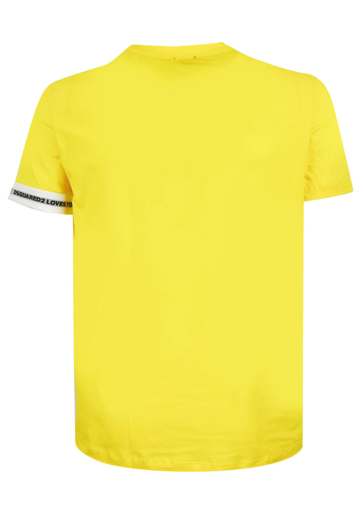 ViaMonte Shop | Dsquared2 t-shirt giallo uomo in cotone elasticizzato