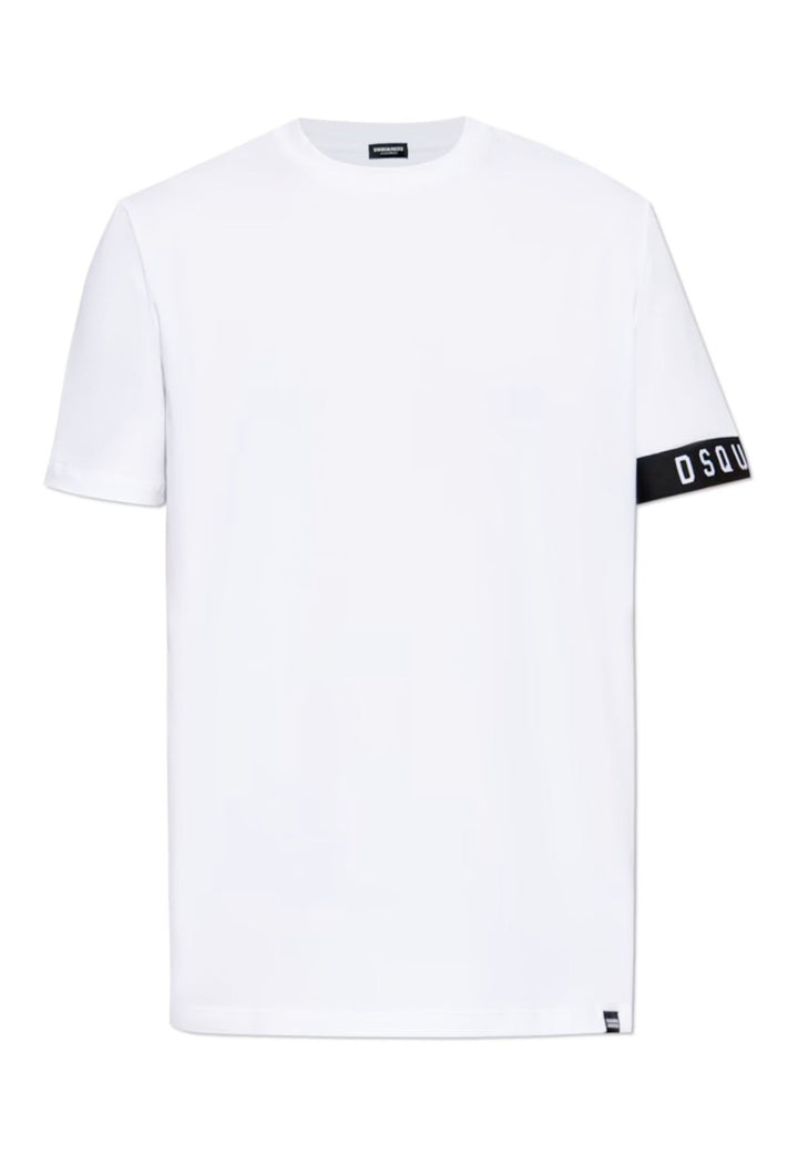 ViaMonte Shop | Dsquared2 t-shirt bianca uomo in cotone elasticizzato