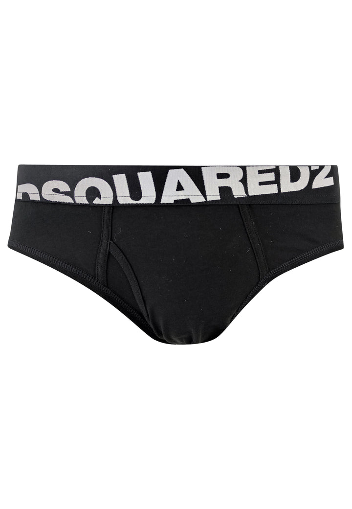 ViaMonte Shop | Dsquared2 Underwear slip nero uomo con elastico logato