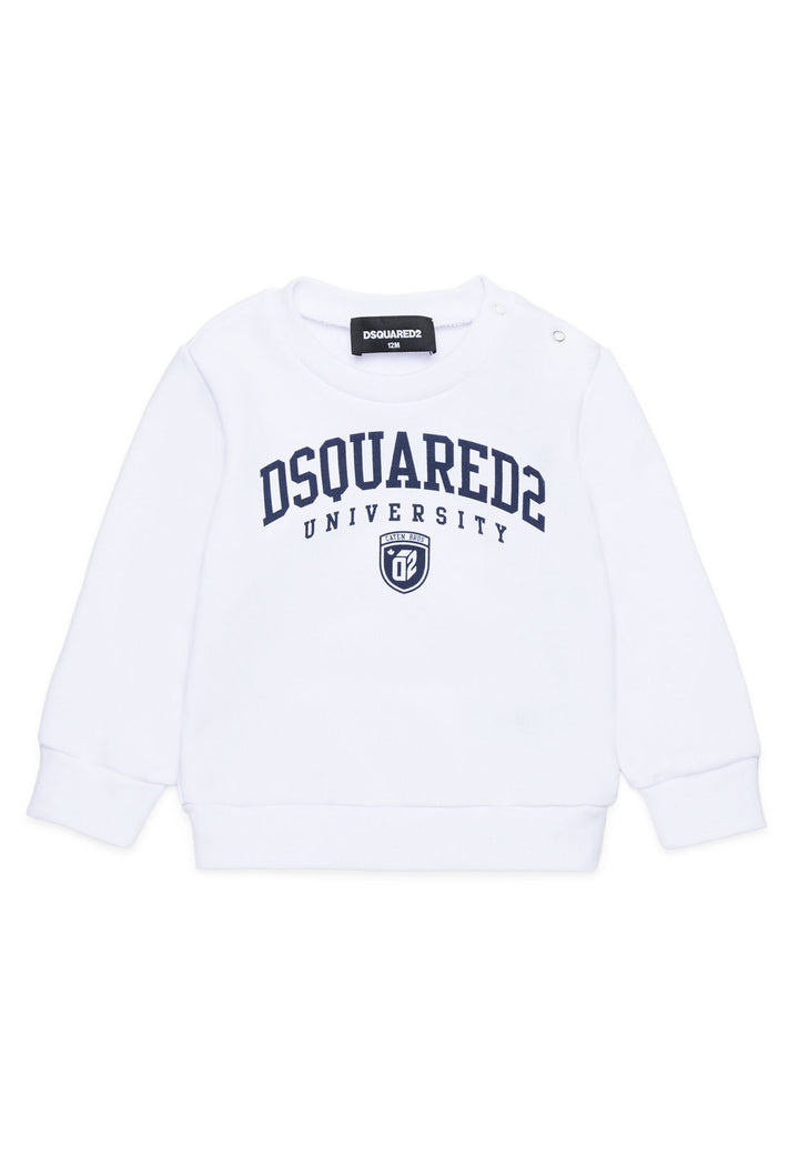 ViaMonte Shop | Dsquared2 felpa bianca neonato in cotone