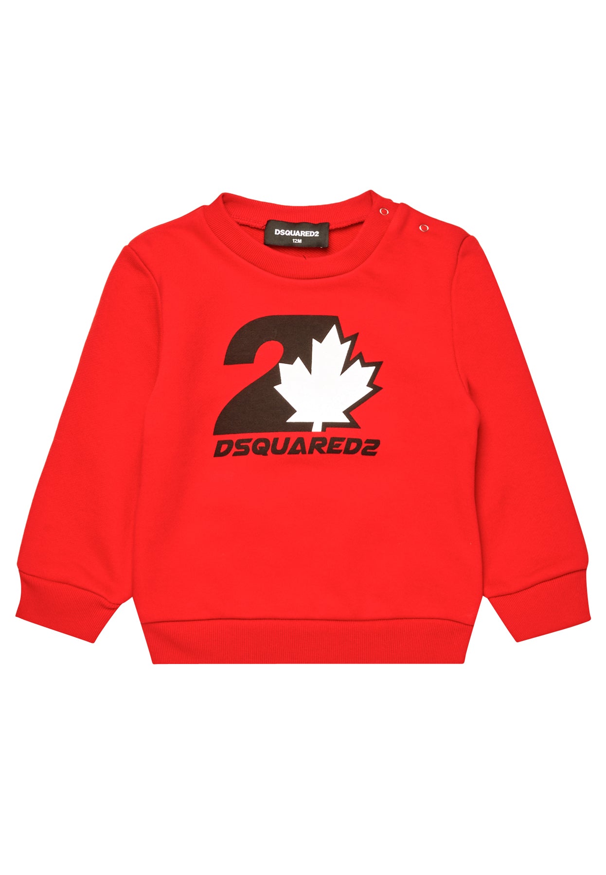 Dsquared2 felpa rossa neonato in cotone