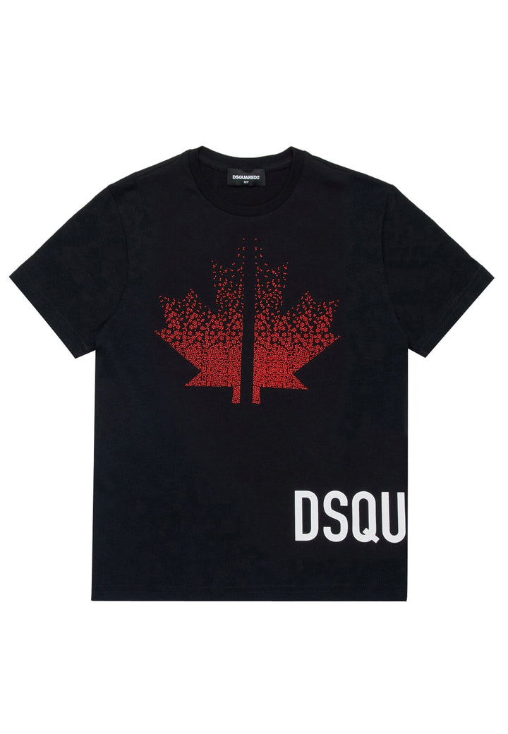 ViaMonte Shop | Dsquared2 t-shirt nera bambino in cotone