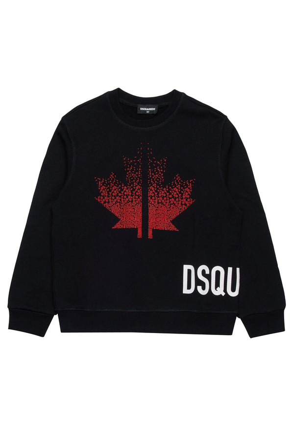 ViaMonte Shop | Dsquared2 felpa nera bambino in cotone