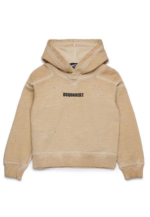 ViaMonte Shop | Dsquared2 felpa beige bambino in cotone