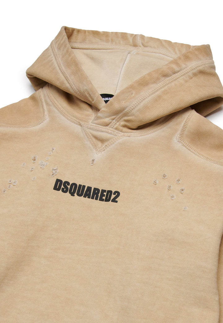 ViaMonte Shop | Dsquared2 felpa beige bambino in cotone