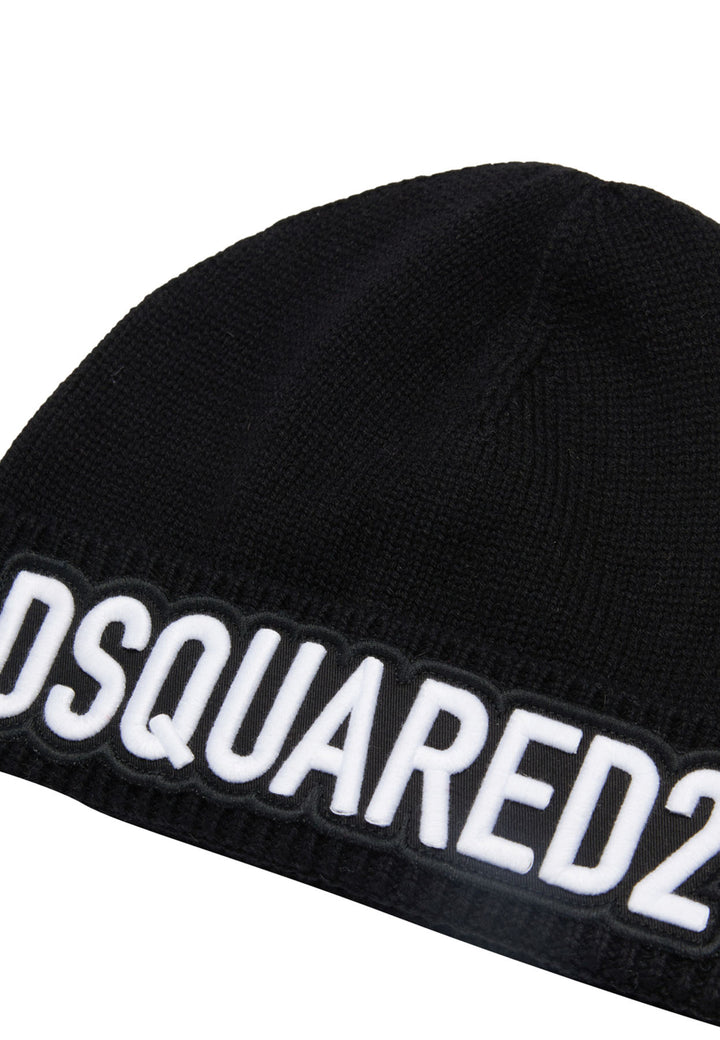 ViaMonte Shop | Dsquared2 cappello nero bambino in misto lana