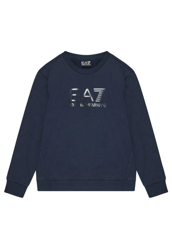 ViaMonte Shop | EA7 Emporio Armani felpa blu navy bambino in cotone