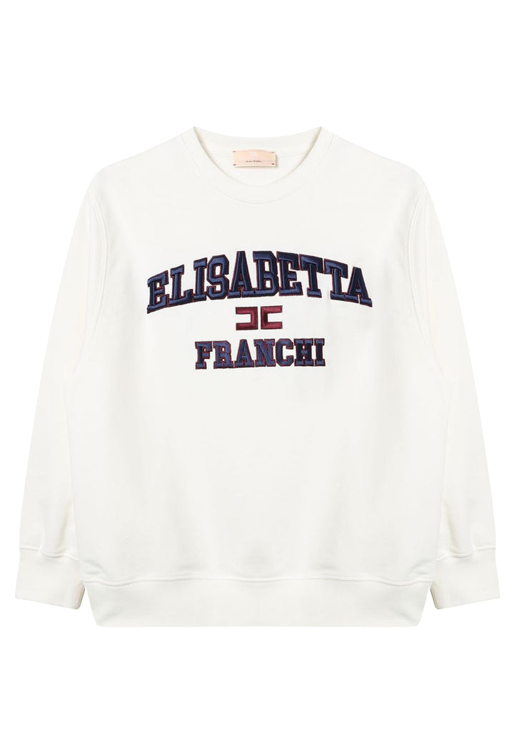 ViaMonte Shop | Elisabetta Franchi felpa bianca bambina in cotone