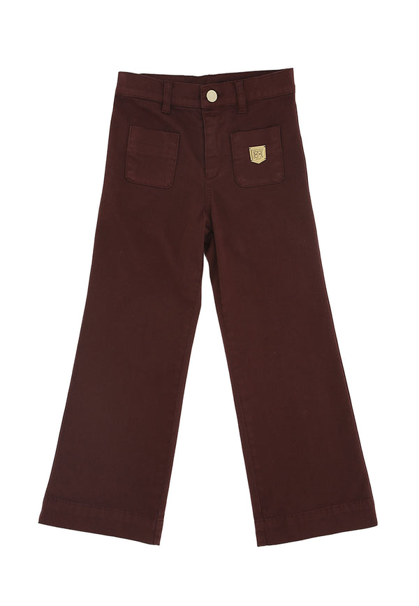 ViaMonte Shop | Elisabetta Franchi pantalone bordeaux bambina in cotone