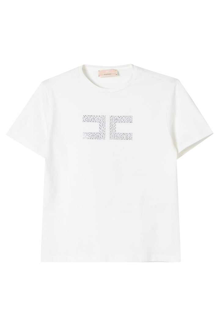 ViaMonte Shop | Elisabetta Franchi t-shirt bianca bambina in cotone