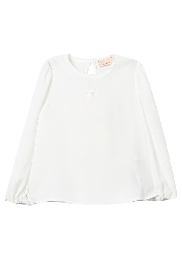 ViaMonte Shop | Elisabetta Franchi blusa bianca neonata in cotone