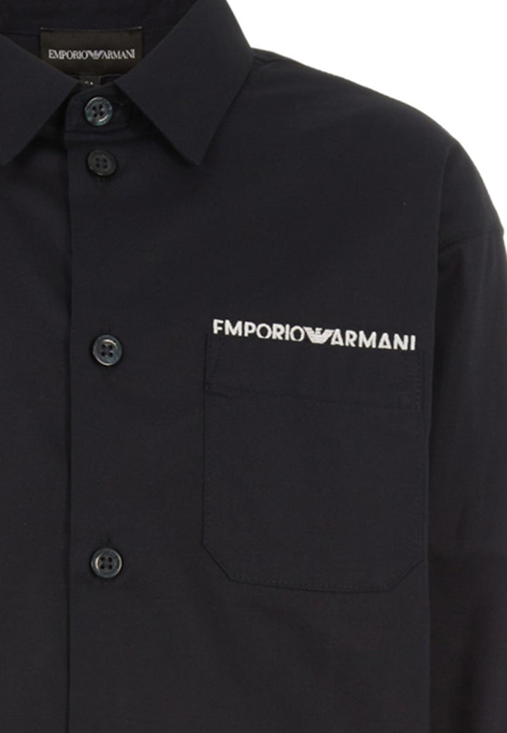 ViaMonte Shop | Emporio Armani camicia nera bambino in cotone