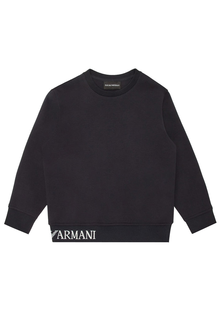 ViaMonte Shop | Emporio Armani felpa blu navy bambino in cotone