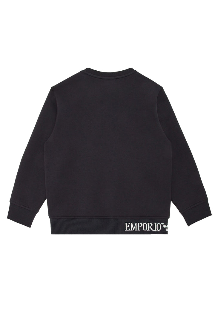 ViaMonte Shop | Emporio Armani felpa blu navy bambino in cotone