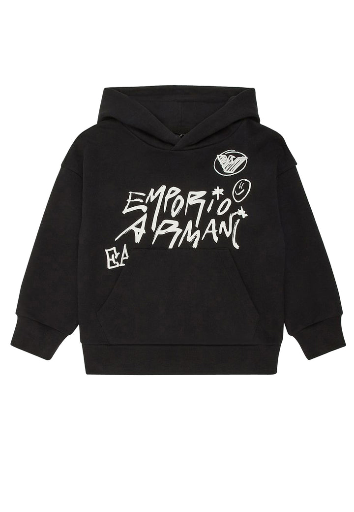 ViaMonte Shop | Emporio Armani felpa nera bambino in cotone