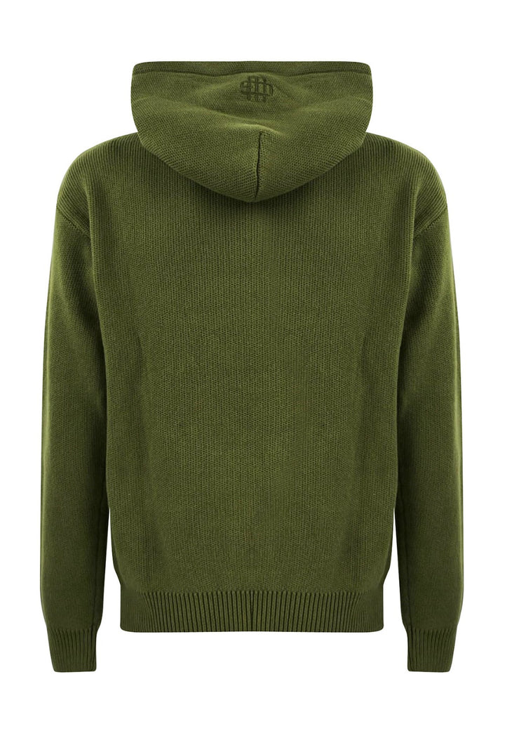 ViaMonte Shop | Garment Workshop felpa verde militare in maglia unisex di cotone