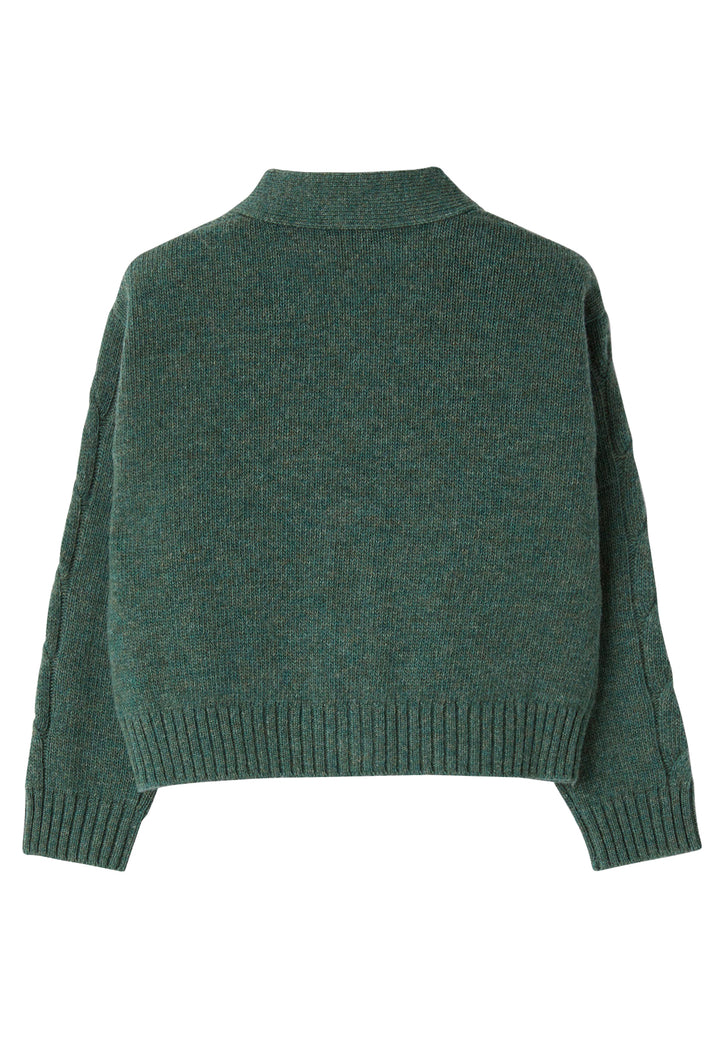 ViaMonte Shop | Il Gufo maglia cardigan verde bambino in lana