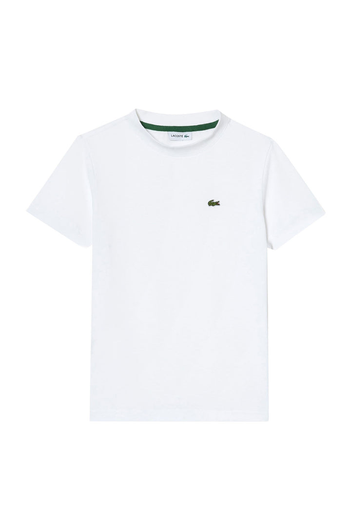 ViaMonte Shop | Lacoste t-shirt bianca bambino in jersey di cotone