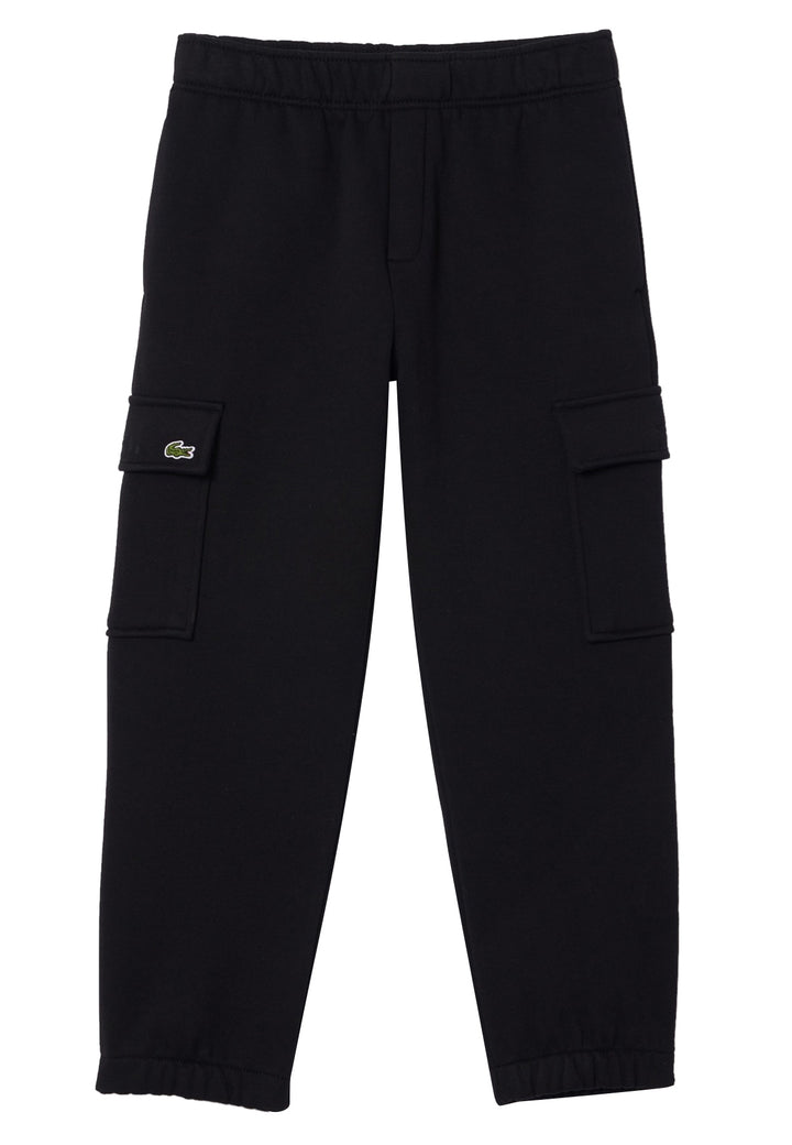 ViaMonte Shop | Lacoste pantalone sportivo nero bambino in felpa di cotone