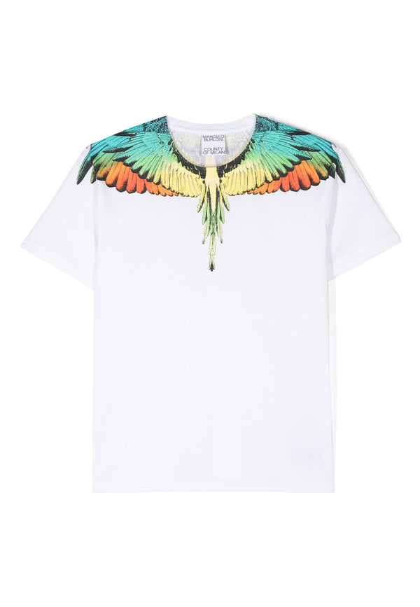 ViaMonte Shop | Marcelo Burlon County of Milan t-shirt bianca bambino in cotone