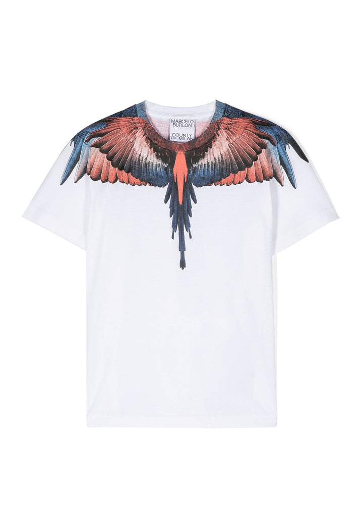 ViaMonte Shop | Marcelo Burlon County of Milan t-shirt bianca bambino in cotone