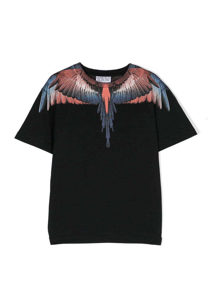 ViaMonte Shop | Marcelo Burlon County of Milan t-shirt nera bambino in cotone