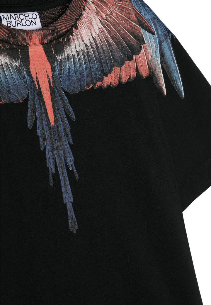 ViaMonte Shop | Marcelo Burlon County of Milan t-shirt nera bambino in cotone