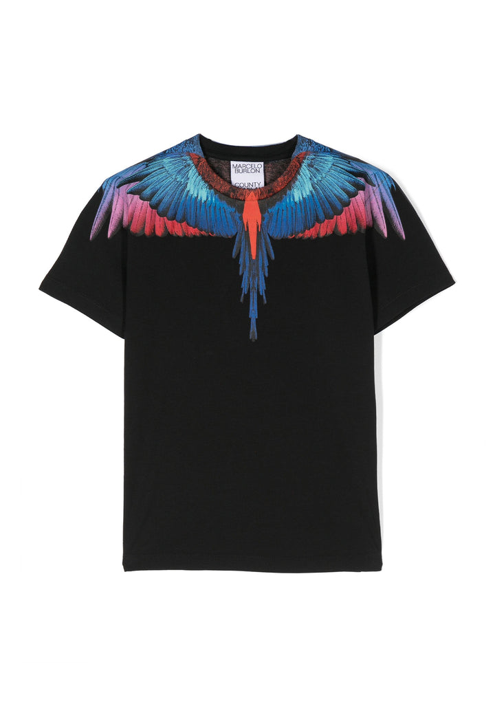 ViaMonte Shop | Marcelo Burlon County of Milan t-shirt nera bambino in cotone