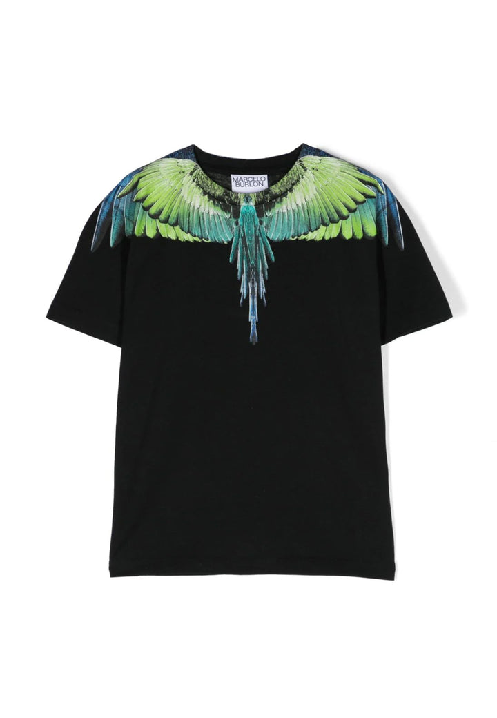 ViaMonte Shop | Marcelo Burlon County of Milan t-shirt nera bambino in cotone