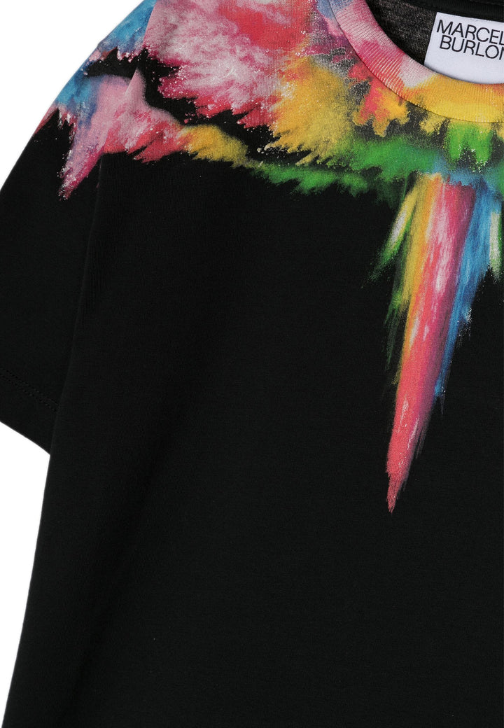 ViaMonte Shop | Marcelo Burlon County of Milan t-shirt nera bambino in cotone organico