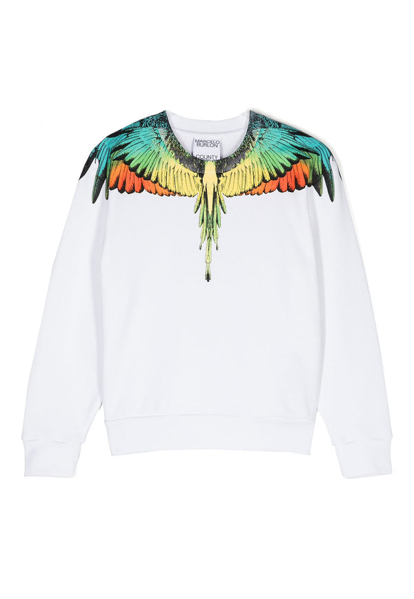 ViaMonte Shop | Marcelo Burlon felpa bianca bambino in cotone