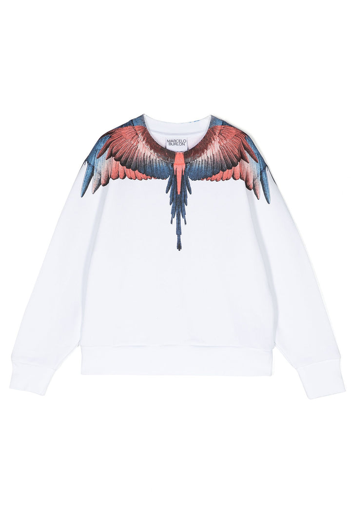 ViaMonte Shop | Marcelo Burlon County of Milan felpa bianca bambino in cotone organico