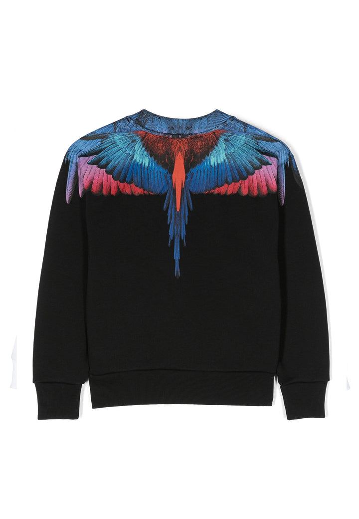 ViaMonte Shop | Marcelo Burlon County of Milan felpa nera bambino in cotone organico