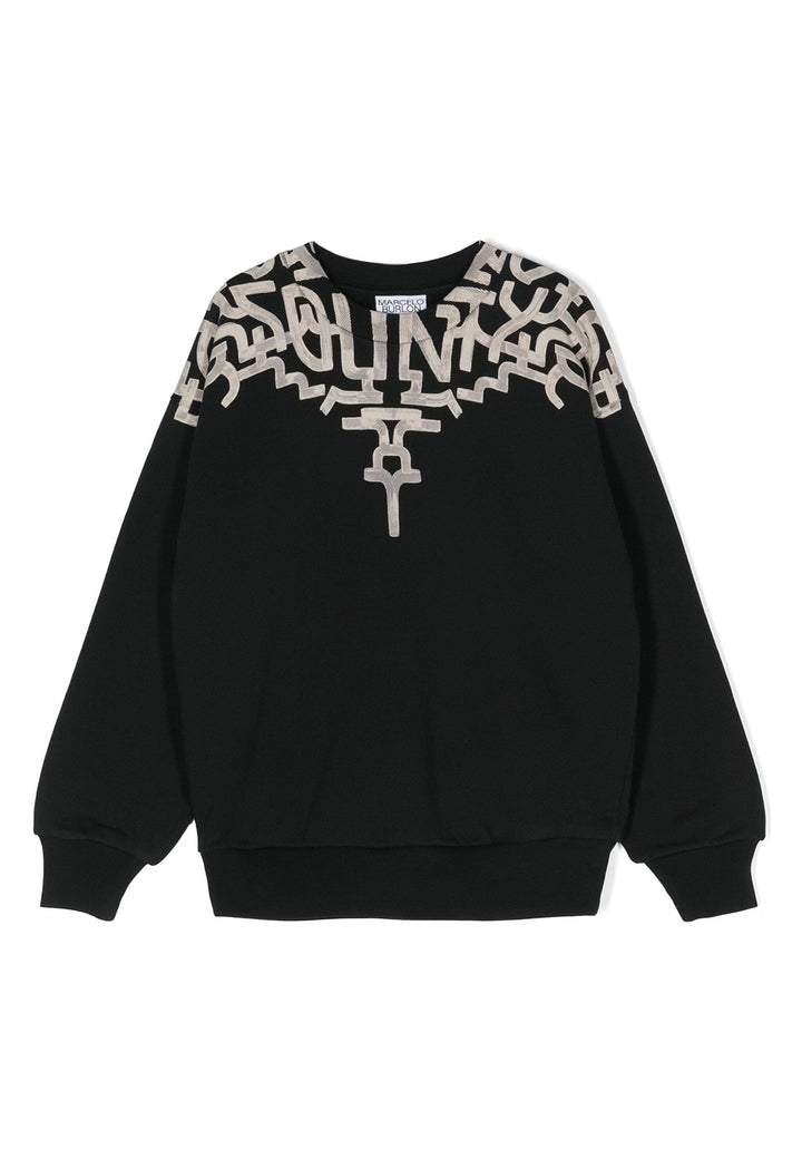 ViaMonte Shop | Marcelo Burlon County of Milan felpa nera bambino in cotone