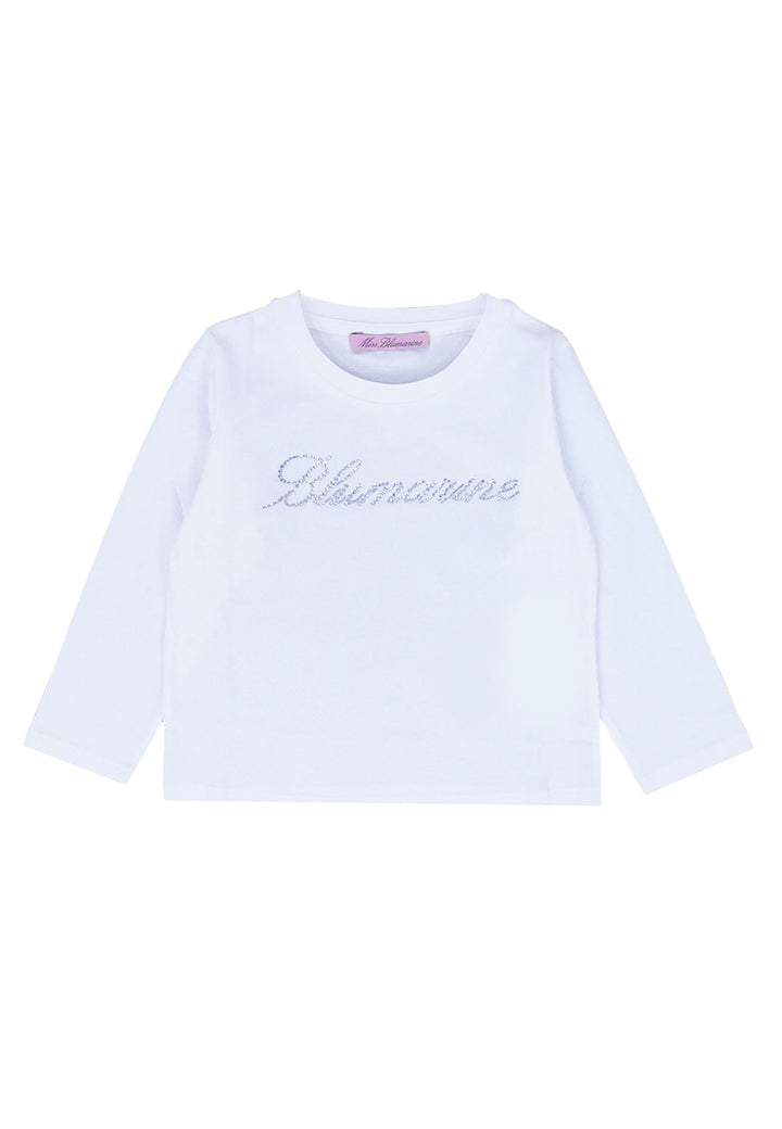 ViaMonte Shop | Miss Blumarine t-shirt bianca bambina in cotone