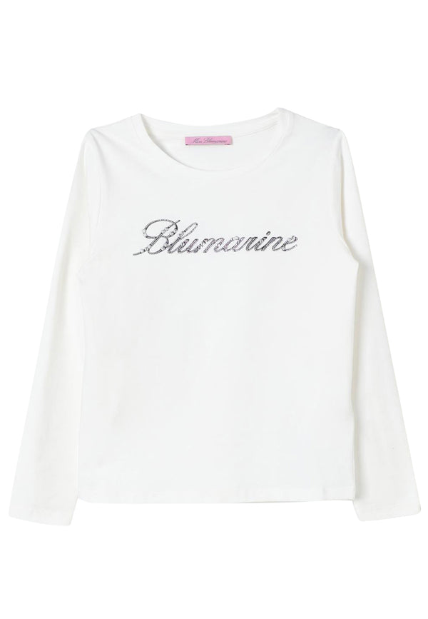 ViaMonte Shop | Miss Blumarine t-shirt bianca bambina in cotone