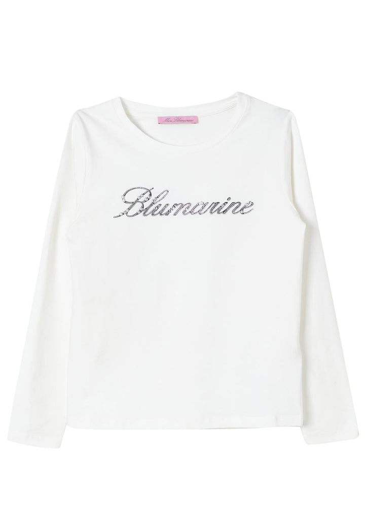 ViaMonte Shop | Miss Blumarine t-shirt bianca bambina in cotone