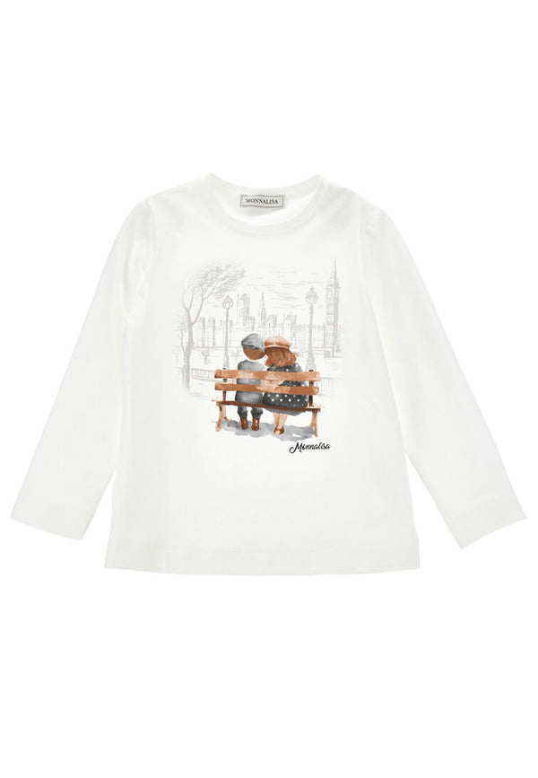 ViaMonte Shop | Monnalisa t-shirt bianca bambina in cotone