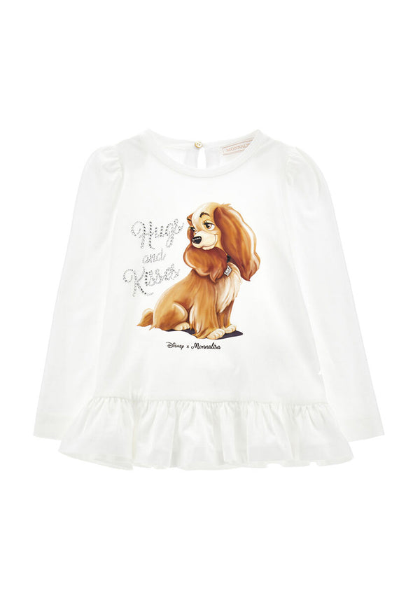 ViaMonte Shop | Monnalisa t-shirt bianca bambina in cotone