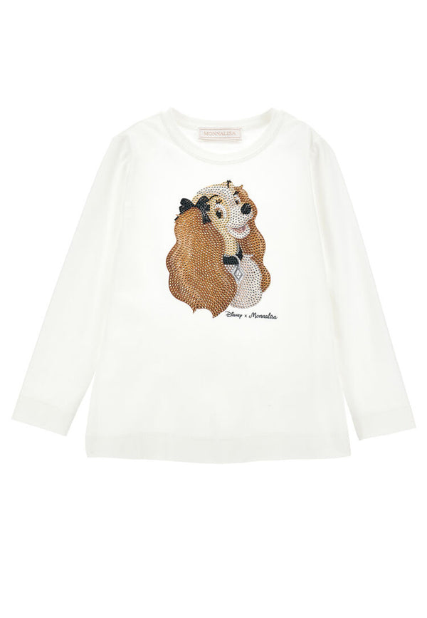 ViaMonte Shop | Monnalisa t-shirt bianca bambina in cotone