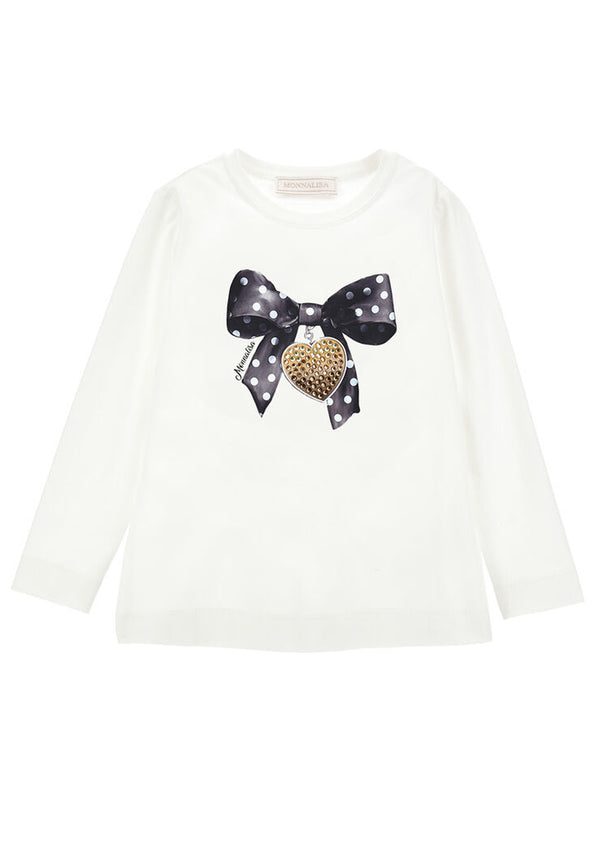 ViaMonte Shop | Monnalisa t-shirt bianca bambina in cotone