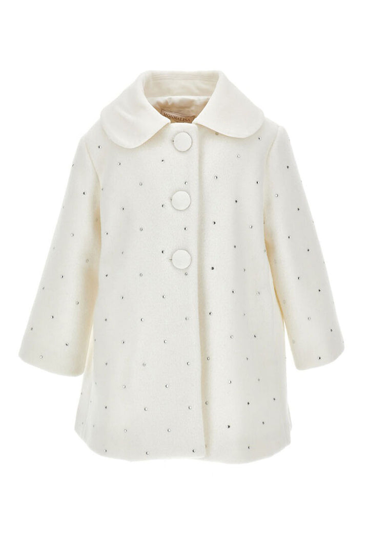 ViaMonte Shop | Monnalisa cappotto bianco neonata in panno