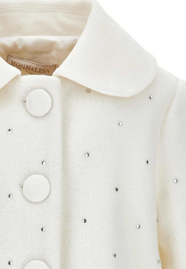 ViaMonte Shop | Monnalisa cappotto bianco neonata in panno