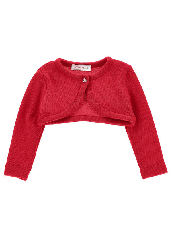 ViaMonte Shop | Monnalisa maglia cardigan rossa neonata in misto lana