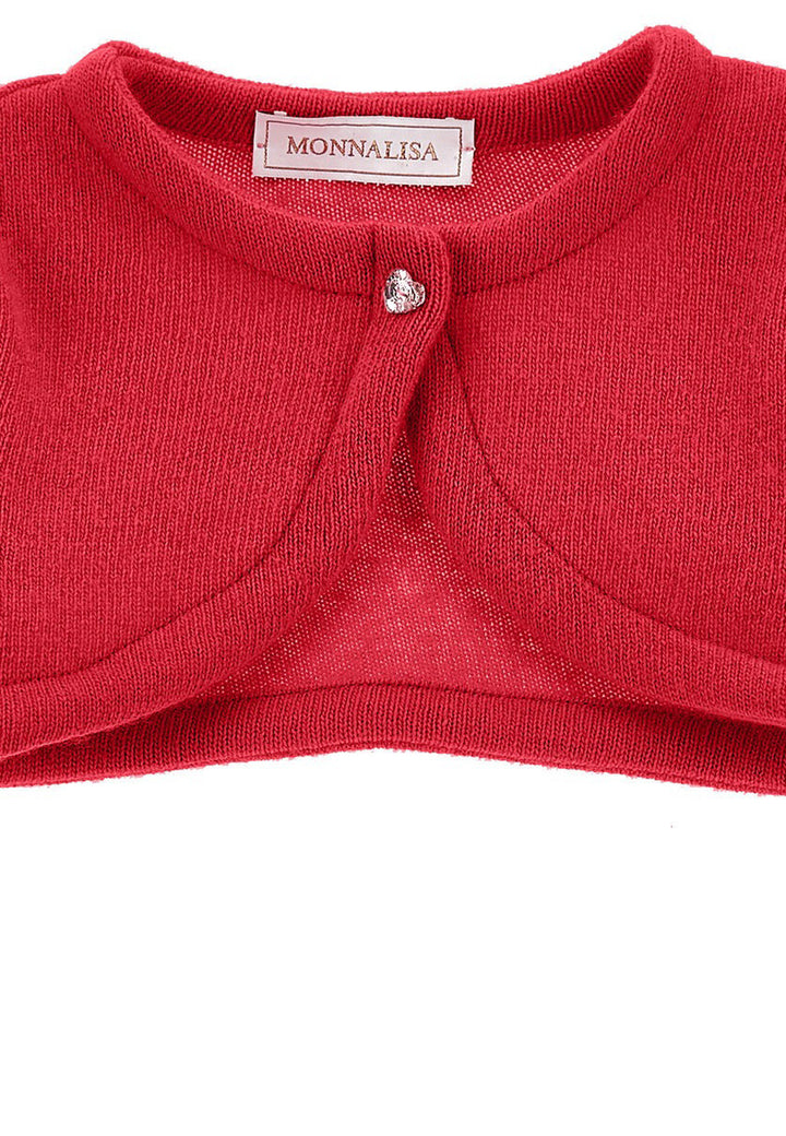 ViaMonte Shop | Monnalisa maglia cardigan rossa neonata in misto lana