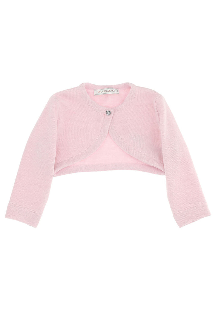 ViaMonte Shop | Monnalisa maglia cardigan rosa neonata in misto lana