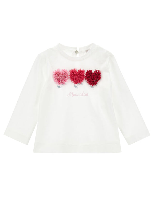 ViaMonte Shop | Monnalisa t-shirt bianca neonata in cotone