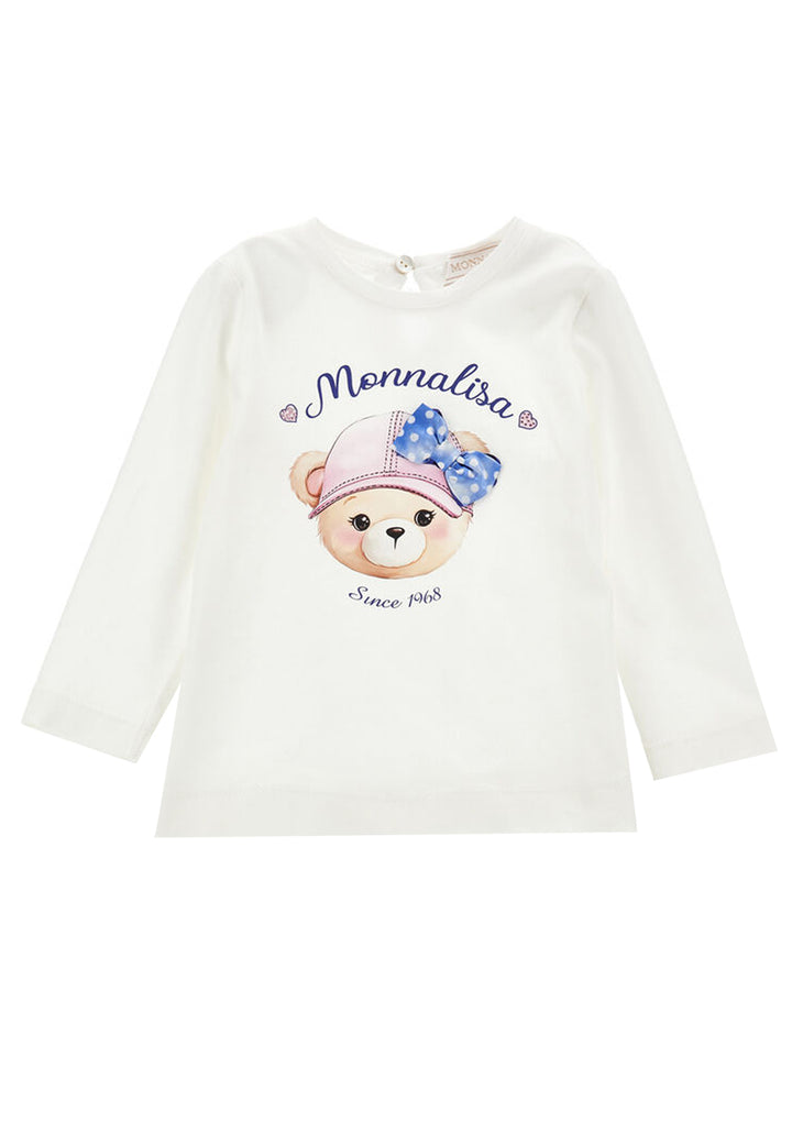 ViaMonte Shop | Monnalisa t-shirt bianca neonata in cotone